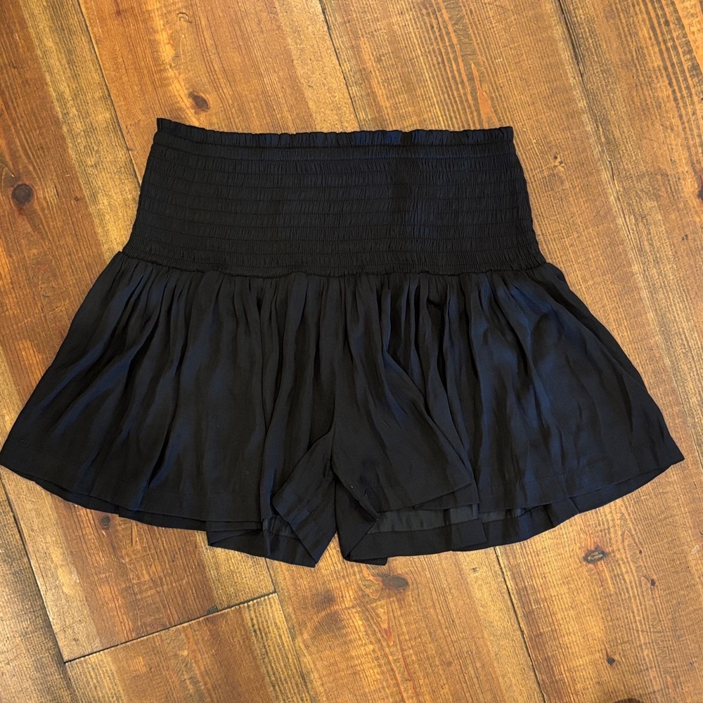 Mittoshop Women's High Waist Black Flowy Shorts